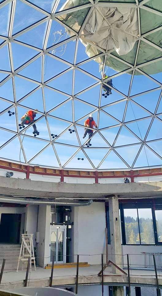 Aluminum shell structure glass dome