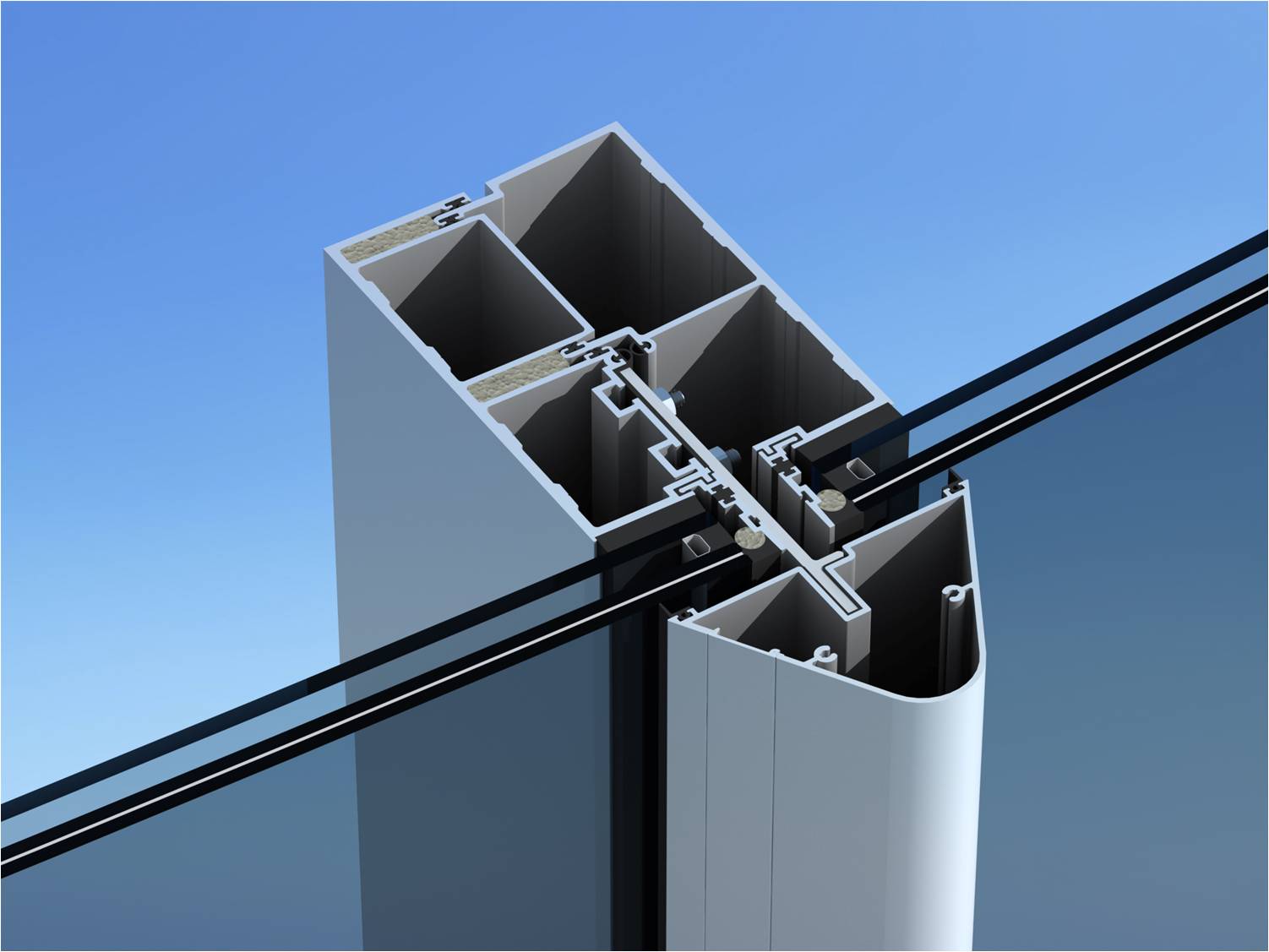 Stick glass curtain wall
