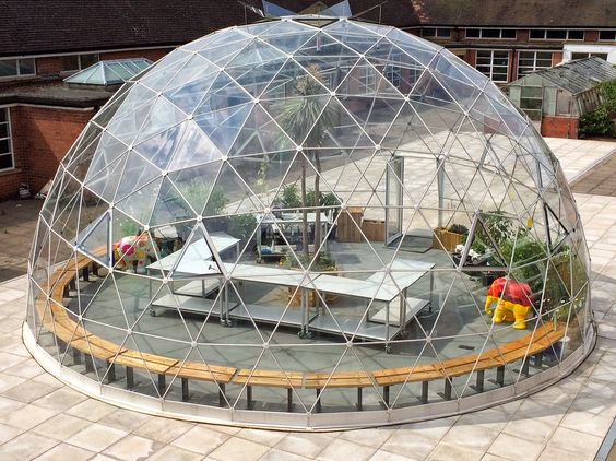 Aluminum shell structure glass dome