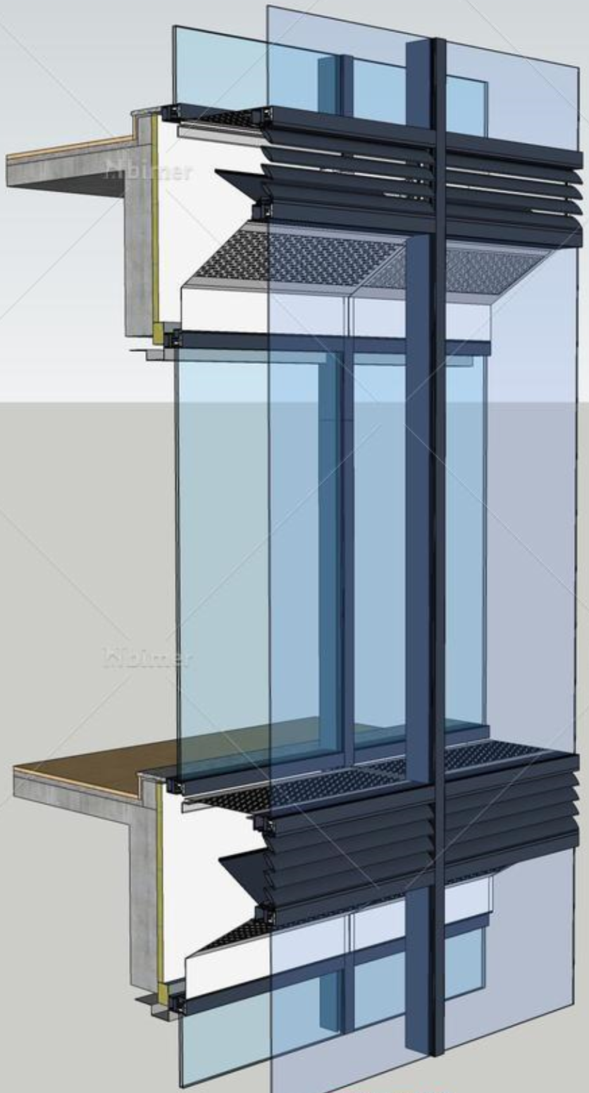 Double skin glass curtain wall